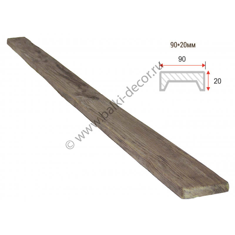 Декоративная доска Лофт Arno 90x20х1000 мм ППУ (Д-Arno-90-9-1 Модерн) Лофт 90x20 Arno Д-Arno-90-9-1 Модерн