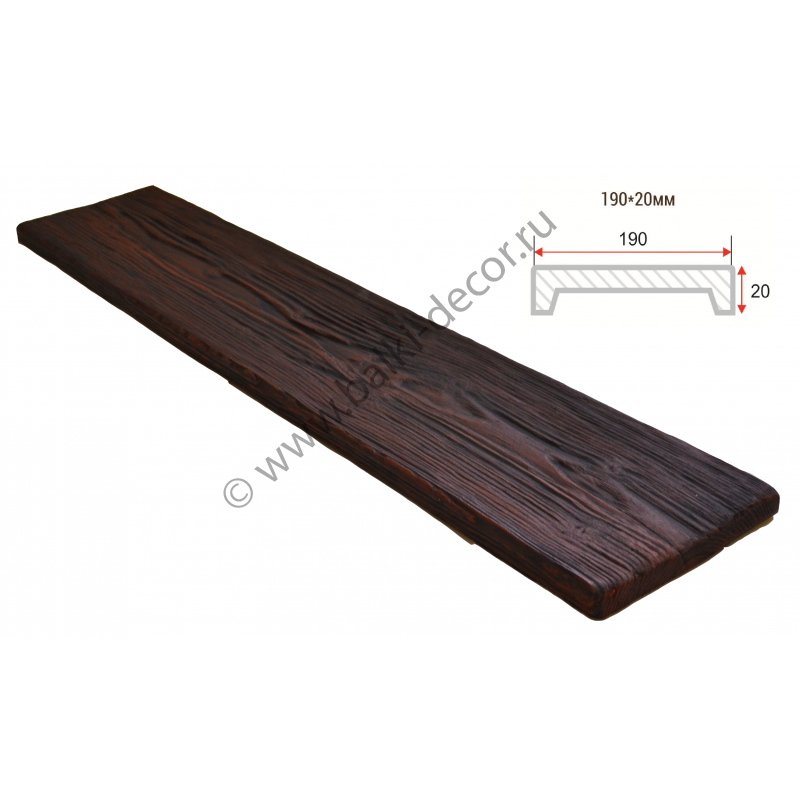 Декоративная доска Магма Arno 190x20х1000 мм ППУ (Д-Arno-190-11-1 Рустик) Магма 190x20 Arno Д-Arno-190-11-1 Рустик